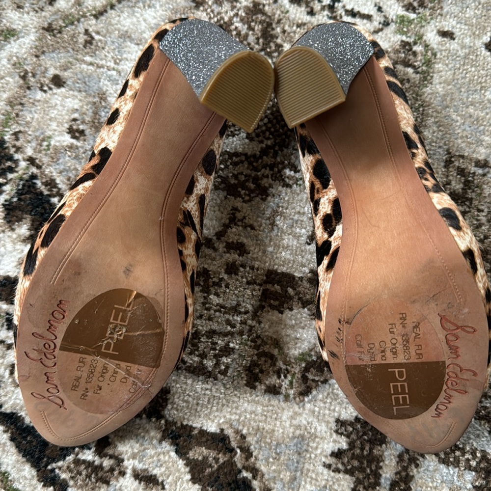 Sam Edelman Cap Toe Platform Pumps Leopard Print - image 4